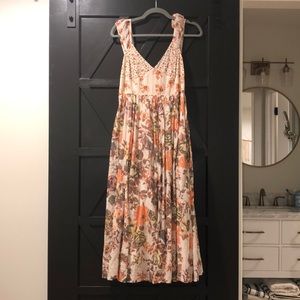 Neutral combo floral free people dress
